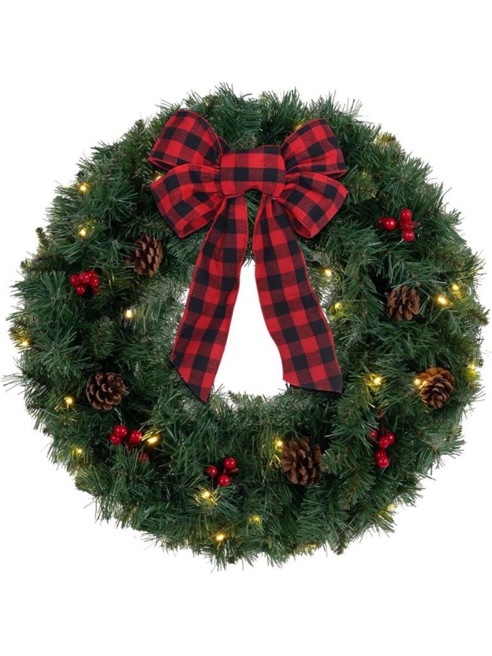 Wreath,LED Lights Christmas Wreaths for Front Door
